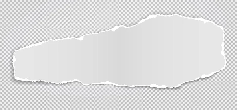 Piece of torn white note, notebook paper with soft shadow stuck on squared Stock Illustration