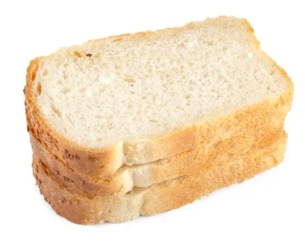 Piece of white bread isolated Stock Photos
