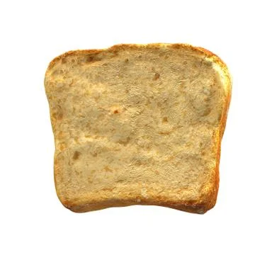 A piece of white bread on a white background. Isolate. Stock Illustration