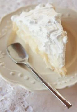 Piece of white cake Stock Photos