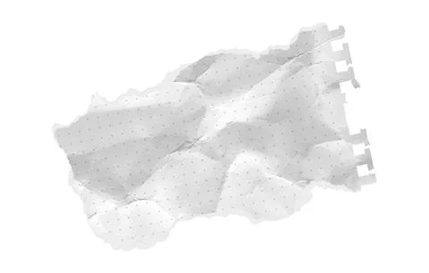 Piece of white crumpled torn note paper vector with polka dot grid. Newspaper Stock Illustration