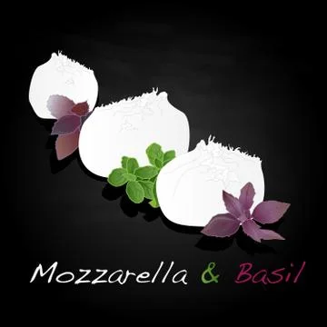 Piece of white mozzarella isolated. Stock Illustration