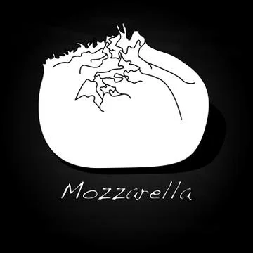 Piece of white mozzarella isolated Stock Illustration