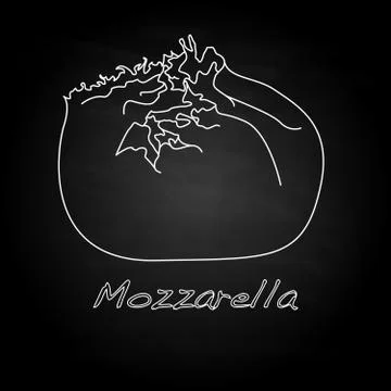 Piece of white mozzarella isolated Stock Illustration
