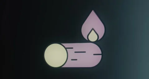 A piece of wood with a flame burning Vídeo Stock 314502473