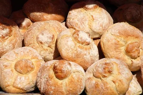 Pieces of artisanal bread Stock Photos