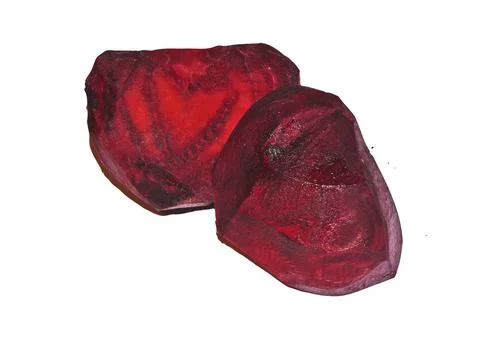 Pieces of beetroot isolated on white Fotos de archivo