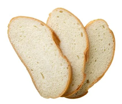 Pieces of bread cut out on a white. Top view Stock Photos
