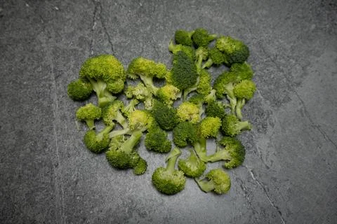 Pieces of broccoli in heart shape Stock Photos