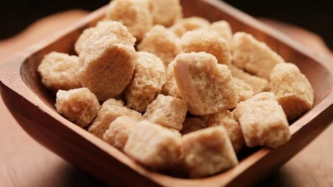 Pieces of brown sugar Stock Footage 95336775