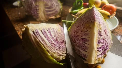 Pieces of cabbage Stock Photos