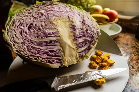 Pieces of cabbage Stock Photos