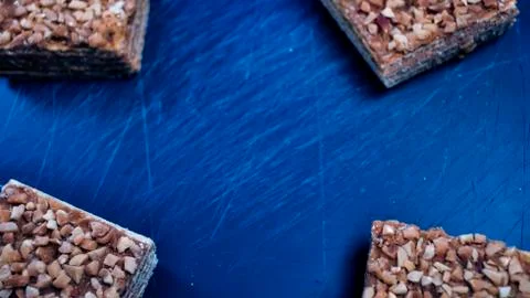 Pieces of cake lying on the table. Dessert for Breakfast for chi Stock Photos
