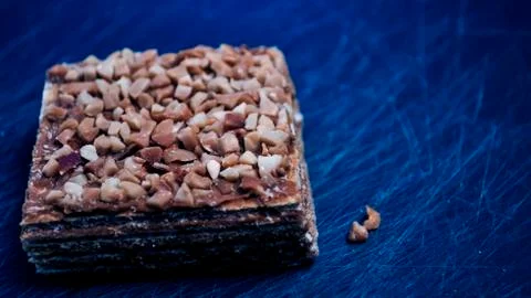 Pieces of cake lying on the table. Dessert for Breakfast for chi Stock Photos