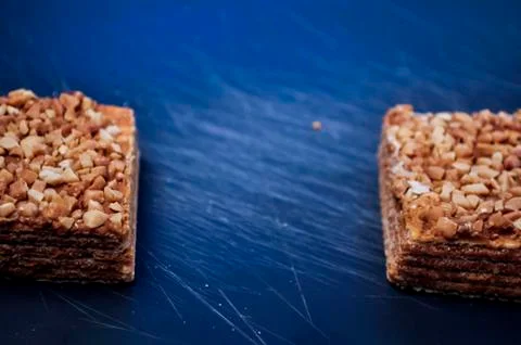 Pieces of cake lying on the table. Dessert for Breakfast for chi Stock Photos