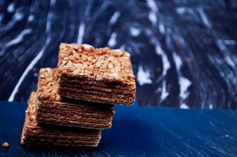 Pieces of cake lying on the table. Dessert for Breakfast for chi Foto stock