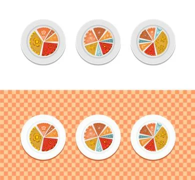 Pieces of cakes Illustrazione stock