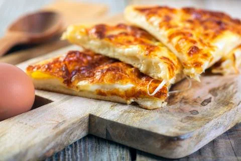 Pieces of cheese pie. Stock Photos