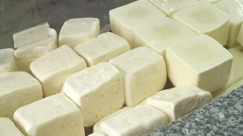 Pieces of cheese on the shelf Stock Footage 92615034