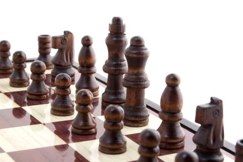 Pieces on chess board Stock Photos