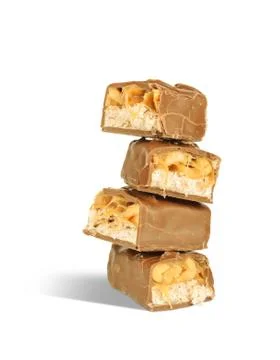 Pieces of chocolate bars Stock Photos
