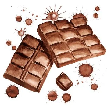 Pieces of chocolate Stock Illustration