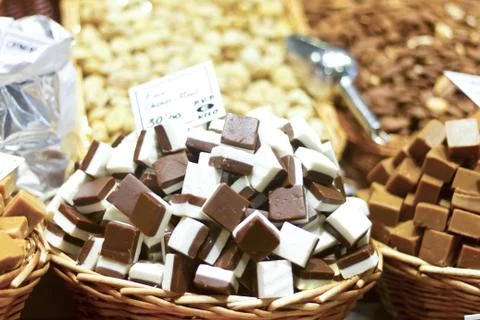 Pieces of chocolate Stock Photos
