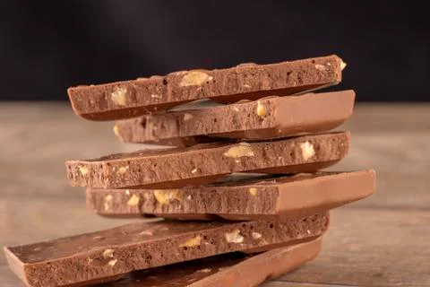 Pieces of chocolate. Stock Photos