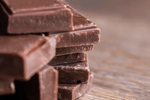 Pieces of chocolate. Stock Photos