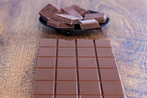Pieces of chocolate. Stock Photos