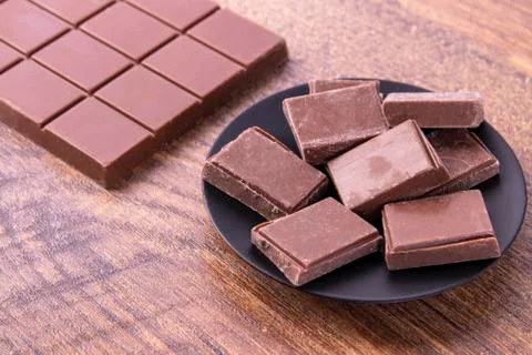 Pieces of chocolate. Stock Photos