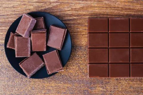 Pieces of chocolate. Stock Photos