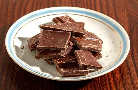 Pieces of chocolate Stock Photos