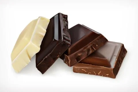 Pieces of chocolate, vector icon Stock Illustration