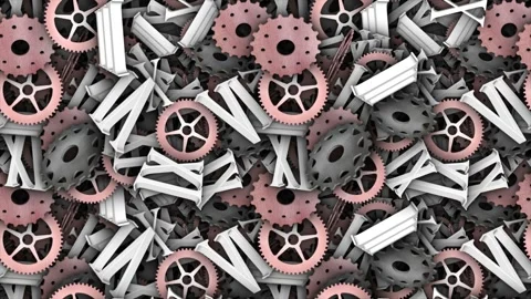 Pieces of Clock Seamless Endless Animation, Background, Loop Stock-Footage 331864195