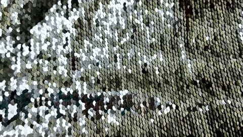 Pieces of cloth with silver sequins. Glitter background. Sequin texture Stock Footage 161407948