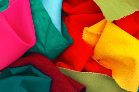 Pieces of colored textile Stock Photos