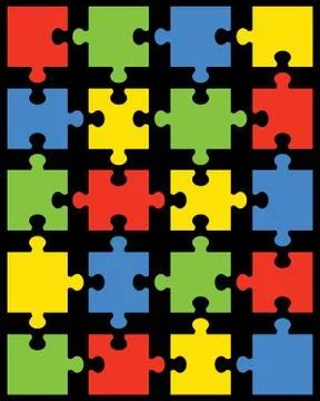 Pieces of colorful puzzle Stock Illustration