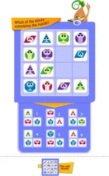 Pieces completes the puzzle game shape Stock Illustration