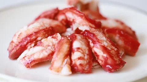 Pieces of crab meat Stock Footage 157967988