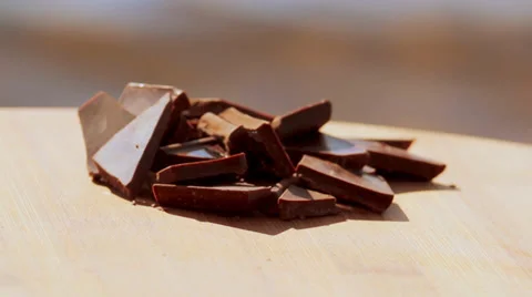 Pieces of Dark Chocolate Stock Footage 35720684