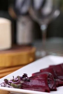 Pieces of delicious beetroot Stock Photos
