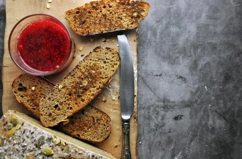Pieces of delicious bread. Stock Photos