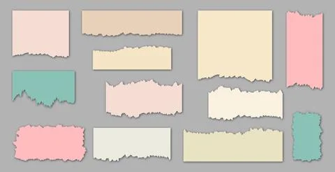 Pieces of different size colorful note Stock Illustration