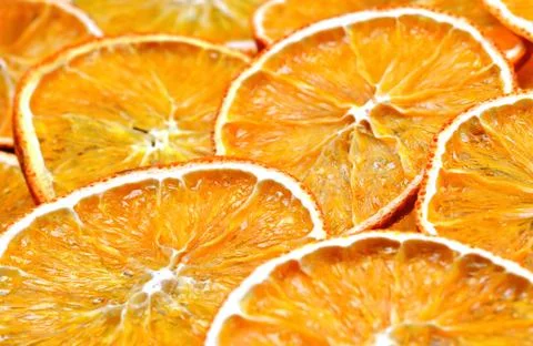 Pieces of dried grapefruit. Close-up view. Stock Photos