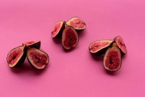 Pieces of fig on a table, ideal to recommend for some diets or meals Stock Photos
