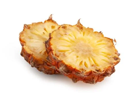 Pieces of fresh pineapple Stock Photos