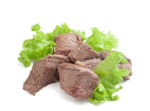 Pieces of fried beef Foto stock