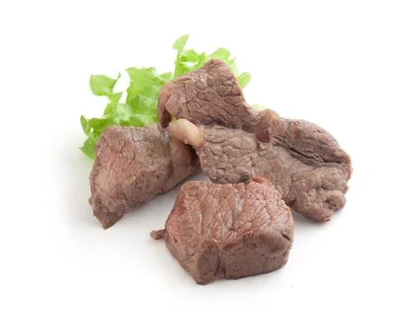 Pieces of fried beef Stock Photos