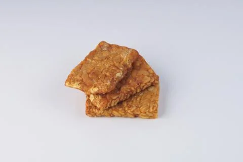 Pieces of fried tempeh Stock Photos
